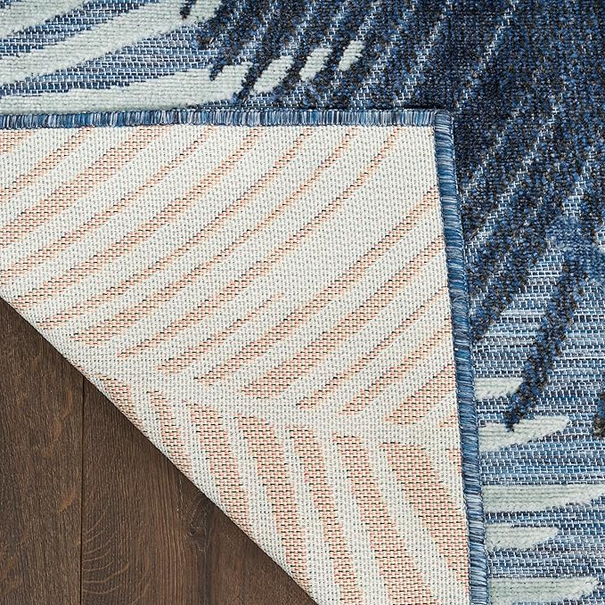 Nourison Home Suncoast Denim 5'3" x 7'3" Area Rug - Easy Clean, Non Shedding, Bed Room, Living Room, Dining Room, Kitchen (5' x 7')