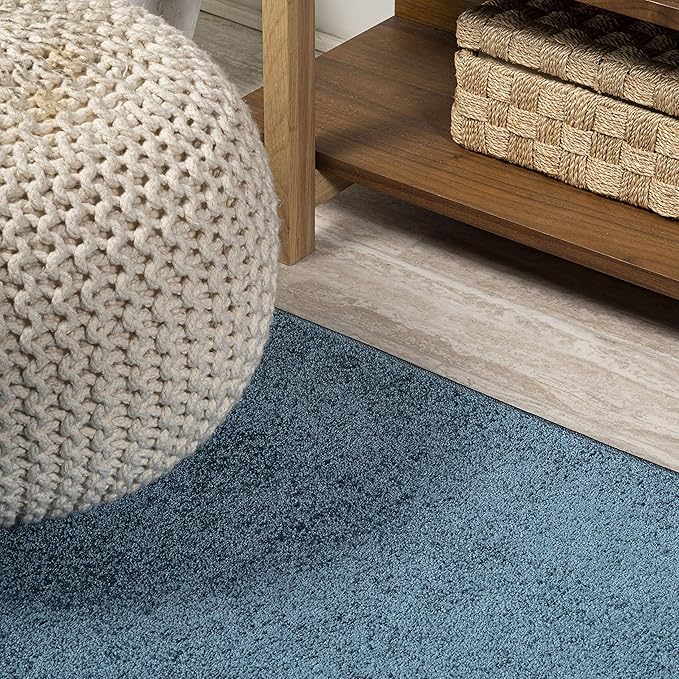 JONATHAN Y Haze Solid Low-Pile Turquoise 3x5 Oval Indoor Area Rug, Coastal,Bohemian,Minimalist,Classic, Easy-Cleaning for Living Room,Bedroom,Kitchen,Pet Friendly,Non-Shedding (SEU100H-3OV)