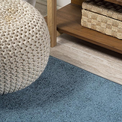 JONATHAN Y Haze Solid Low-Pile Turquoise Runner Rug 2x8, Coastal,Bohemian,Minimalist,Classic, Easy-Cleaning for Living Room,Bedroom,Kitchen,Pet Friendly,Non-Shedding (SEU100H-28)