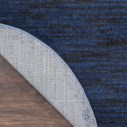Nourison Home Nourison Essentials Midnight Blue 4' x Round Area Rug - Easy Clean, Non Shedding, Bed Room, Living Room, Dining Room, Kitchen (4' x Round)