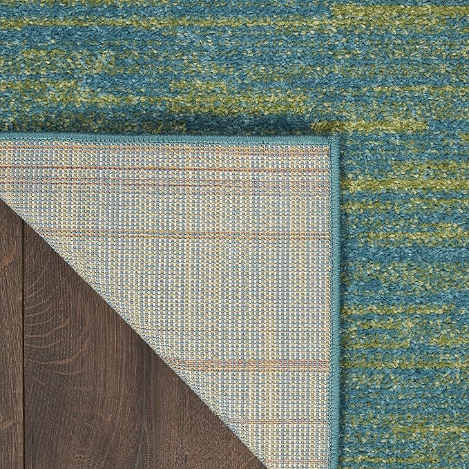 Nourison Home Nourison Essentials Blue Green 3' x 5' Area Rug - Easy Clean, Non Shedding, Bed Room, Living Room, Dining Room, Kitchen (3' x 5')