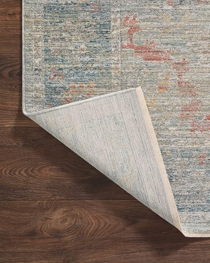 Loloi Magnolia Home by Joanna Gaines Millie Collection MIE-04 Slate/Multi 7'-10" x 10', .25" Pile Height, Area Rug