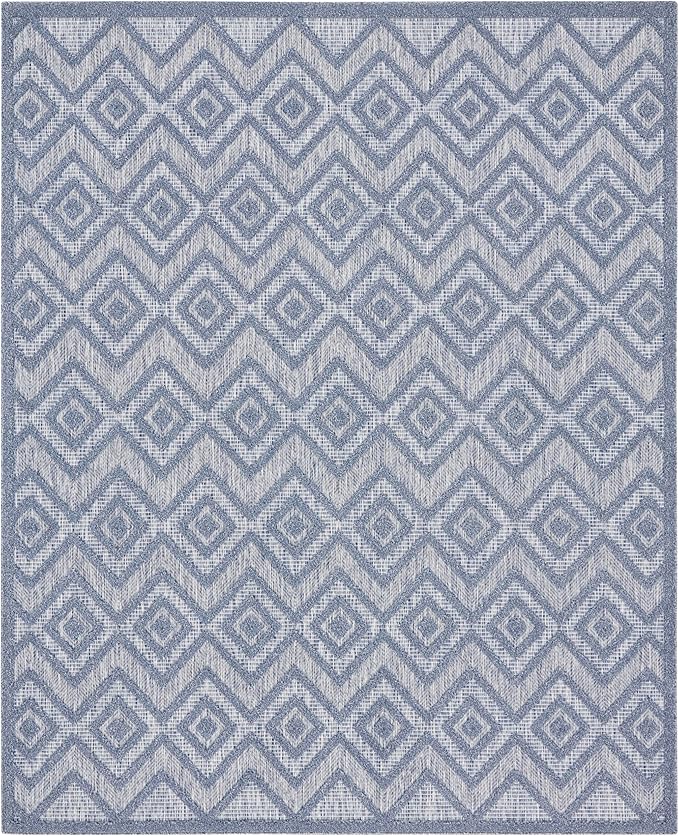 Nourison Home Versatile Denim Blue 9' x 12' Area Rug - Easy Clean, Non Shedding, Bed Room, Living Room, Dining Room, Kitchen (9' x 12')