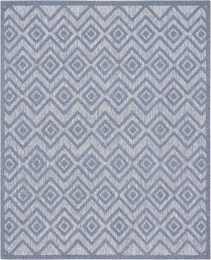 Nourison Home Versatile Denim Blue 9' x 12' Area Rug - Easy Clean, Non Shedding, Bed Room, Living Room, Dining Room, Kitchen (9' x 12')