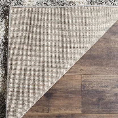 SAFAVIEH Dallas Shag Collection Runner Rug - 2'3" x 18', Grey & Ivory, Trellis Design, Non-Shedding & Easy Care, 1.5-inch Thick Ideal for High Traffic Areas in Living Room, Bedroom (SGD257G)