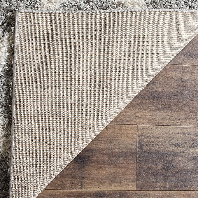 SAFAVIEH Dallas Shag Collection Runner Rug - 2'3" x 20', Grey & Ivory, Trellis Design, Non-Shedding & Easy Care, 1.5-inch Thick Ideal for High Traffic Areas in Living Room, Bedroom (SGD257G)