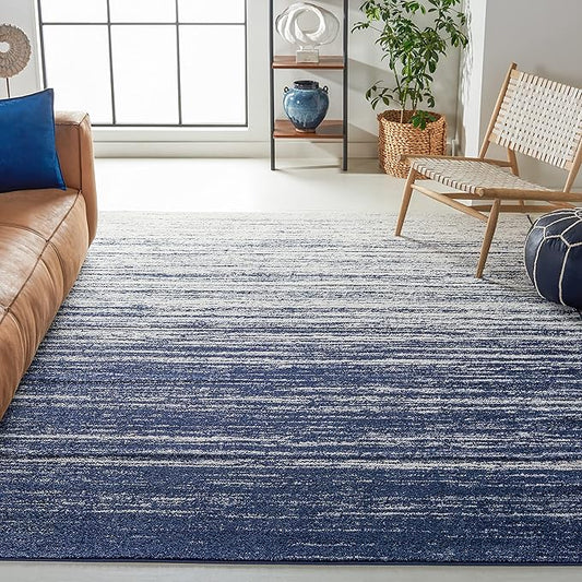 SAFAVIEH Area Rug 11x15 - Adirondack Collection - Large - Navy & Ivory, Modern Ombre Design, Non Shedding & Easy to Clean, Ideal for Living Room, Bedroom, Office, Dining Space (ADR113N)