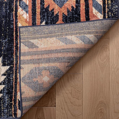 Well Woven Tulsa Lea Blue Traditional Southwestern Tribal 5x7 (5'3" x 7'3") Area Rug