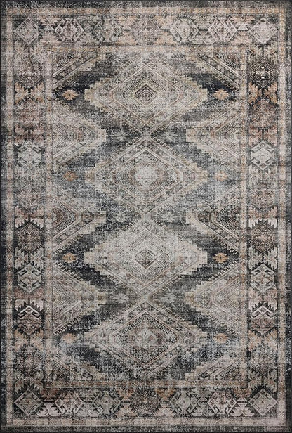 Loloi Amber Lewis Josie Collection JOS-04 Ink/Earth 2'-3" x 3'-9", .13" Pile Height, Low Profile, Machine Washable, Accent Rug