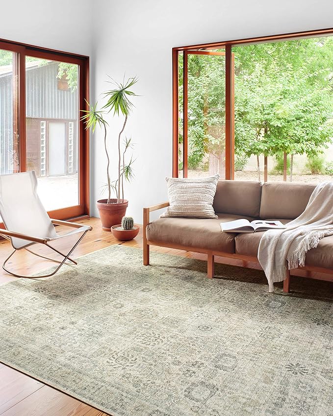 Loloi II Skye Collection SKY-14 Natural/Sage 7'-6" x 9'-6" Area Rug