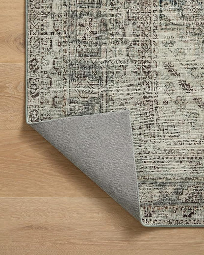 Loloi Magnolia Home by Joanna Gaines Sinclair Collection SIN-04 Natural/Sage 2'-3" x 9'-6", .25" Pile Height, Machine Washable, Runner Rug