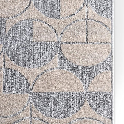 Well Woven Custom Size Hallway & Stair Runner- Harlow Harmony Ivory/Grey 27 Inches Wide x 70 Feet Long Runner (27" x 70') Runner Rug - Modern Geometric Pattern, Ultra-Soft, Easy-Clean