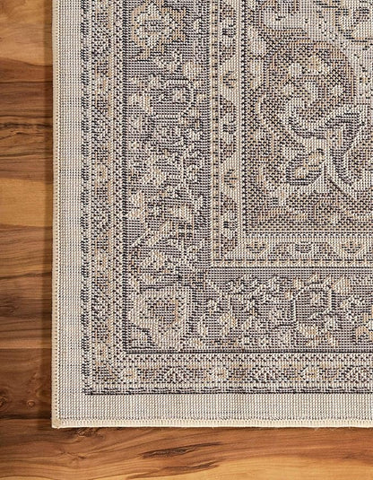Unique Loom Reza Collection Traditional Persian Style Area Rug, 9 ft 10 in x 13 ft, Ivory/Brown