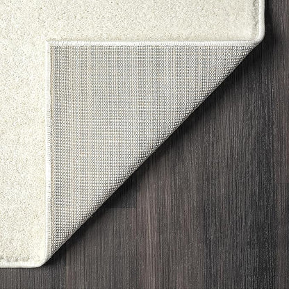 Abani Deco Collection Area Rug -Cream/Green Minimalist Design -6' x 9' - Easy to Clean - Durable for Kids and Pets - Non-Shedding - Medium Pile - Soft Feel - for Living Room, Bedroom & Office