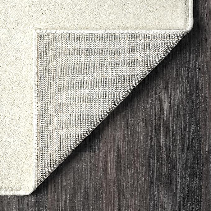 Abani Deco Collection Area Rug -Cream/Green Minimalist Design -5'3" x 7'6"(5'x8') - Easy to Clean - Durable for Kids and Pets - Non-Shedding - Medium Pile- for Living Room, Bedroom & Office
