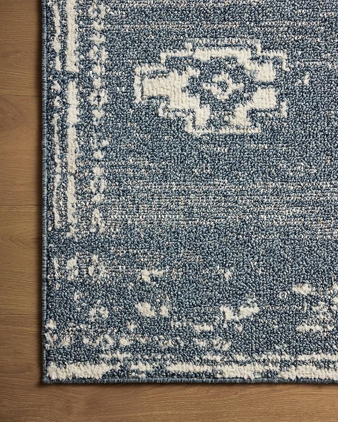 Loloi Magnolia Home by Joanna Gaines Gigi Collection GIG-03 Denim/Ivory 2'-7" x 7'-6" Runner Rug