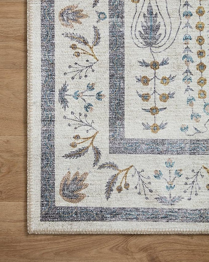 Loloi Rifle Paper Co. Maison Collection MAO-05 Wisteria Cream 2'-6" x 7'-6", .19" Pile Height, Runner Rug