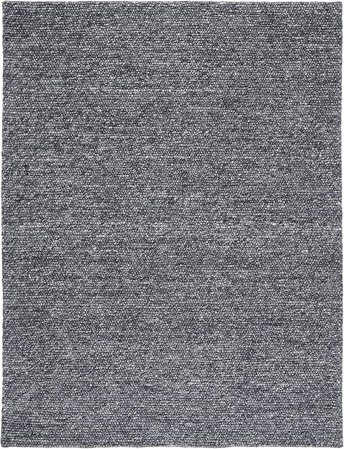 SAFAVIEH Area Rug 9x12 - Natura Collection - Large - Dark Grey, Handmade Wool Blend, Textured Design, Ideal for Living Room, Bedroom, Dining Space (NAT620H)