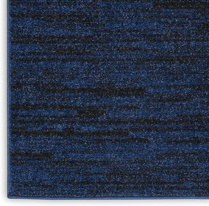 Nourison Home Nourison Essentials Midnight Blue 2' x 6' Area Rug - Easy Clean, Non Shedding, Bed Room, Living Room, Dining Room, Kitchen (6' Runner)