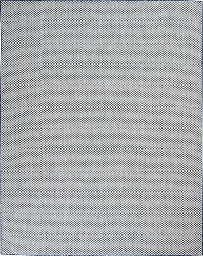 Nourison Home Courtyard Ivory Blue 10' x 14' Area Rug - Easy Clean, Non Shedding, Bed Room, Living Room, Dining Room, Kitchen (10' x 14')