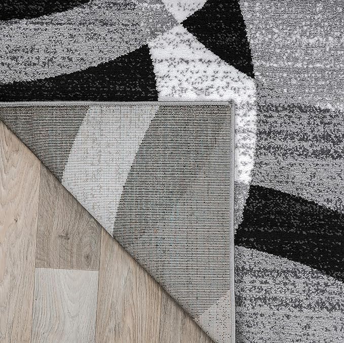 Rugshop Contemporary Abstract Circles Perfect for high Traffic Areas of Your Living Room,Bedroom,Home Office,Kitchen Area Rug 7'10" x 10'2" Gray