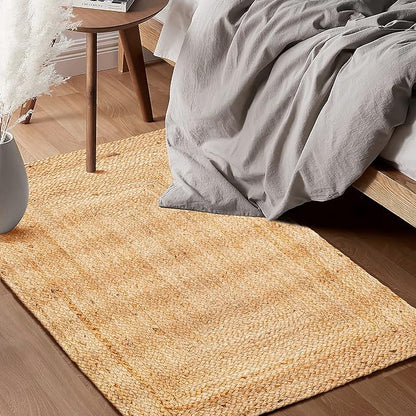 Savi Home Hand Woven Jute Braided Rug, 2'x3' - Natural, Reversible Boho Entry Area Rugs for Kitchen, Living Room, Farmhouse Indoor Outdoor Decorative Floor Rug, 24x36 Inches