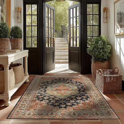 Area Rug Non Slip Machine Washable Ultra Soft Living Room/Bedroom/Kitchen/Outdoor/Classroom Maroon, 5'×7'