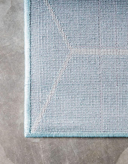 Unique Loom Trellis Frieze Collection Area Rug - Geometric (5' 1" x 8', Light Blue/ Ivory)