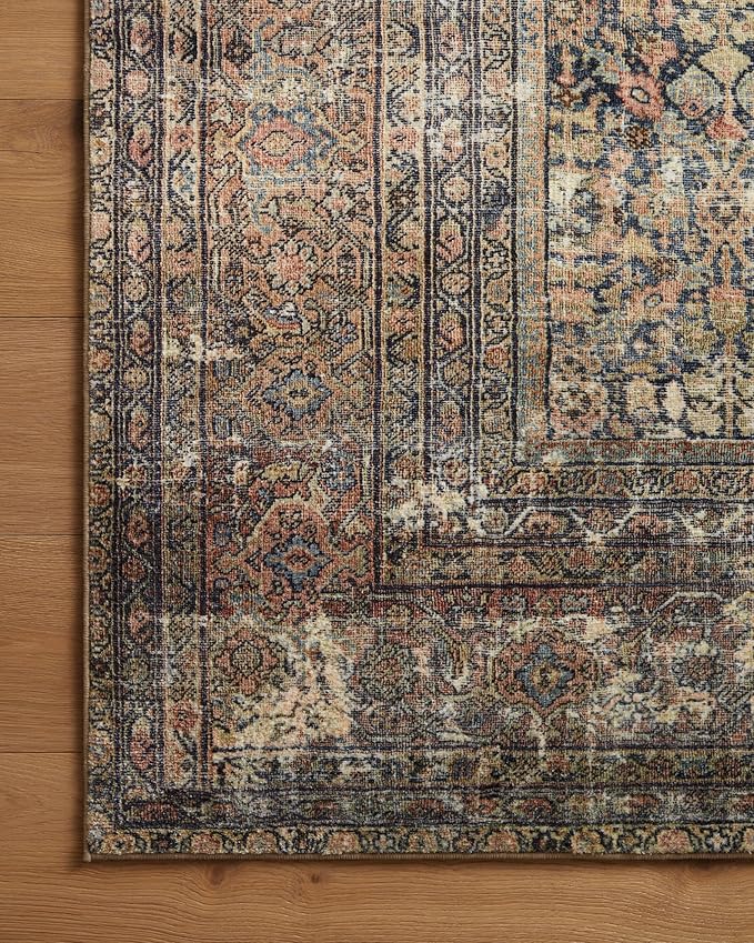 Loloi Amber Lewis Morgan Collection MOG-03 Denim/Multi 11'-6" x 14'-6" 38" Thick Area Rug feat. CloudPile, Neutral, Room Décor, Vintage Inspired, Livingroom, Bedroom, Dining Area