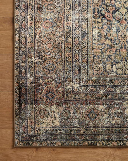 Loloi Amber Lewis Morgan Collection MOG-03 Denim/Multi 11'-6" x 14'-6" 38" Thick Area Rug feat. CloudPile, Neutral, Room Décor, Vintage Inspired, Livingroom, Bedroom, Dining Area