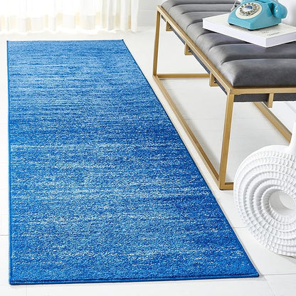 SAFAVIEH Adirondack Collection Runner Rug - 2'6" x 22', Light Blue & Dark Blue, Modern Ombre Design, Non Shedding & Easy to Clean, Ideal for Hallway, Foyer, Kitchen, Entryway, Bedroom (ADR113F)