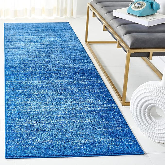 SAFAVIEH Adirondack Collection Runner Rug - 2'6" x 12', Light Blue & Dark Blue, Modern Ombre Design, Non Shedding & Easy to Clean, Ideal for Hallway, Foyer, Kitchen, Entryway, Bedroom (ADR113F)
