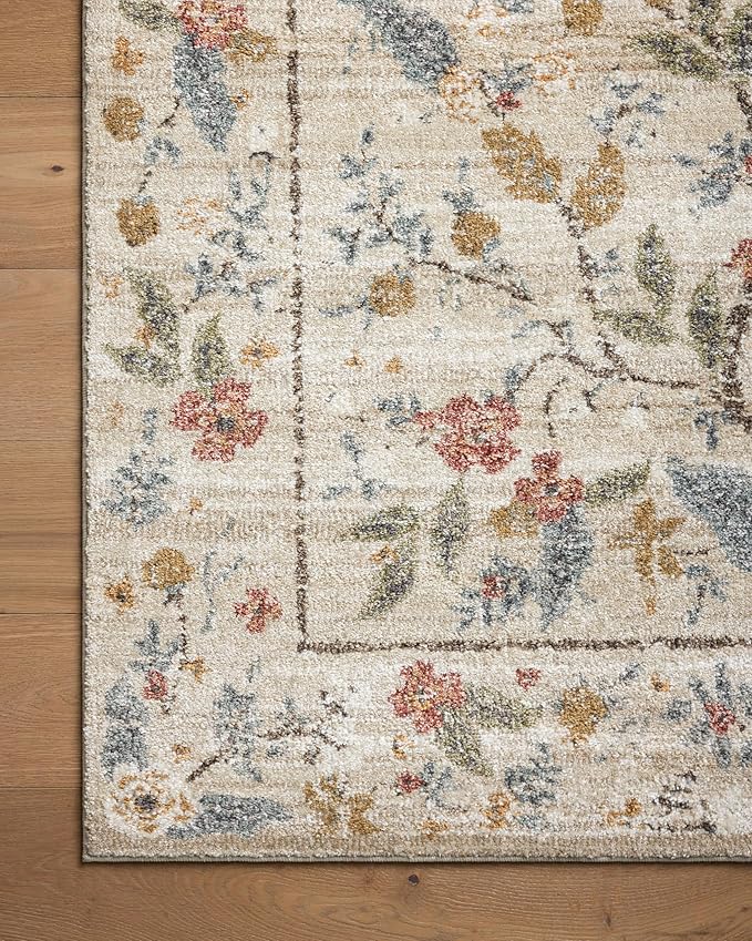 Loloi Rifle Paper Co. Laurel Collection LAU-05 Ivory 2'-8" x 10' Runner Rug