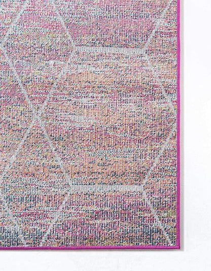 Unique Loom Trellis Frieze Collection Area Rug - Geometric (2' x 10' Runner, Multi/ Ivory)