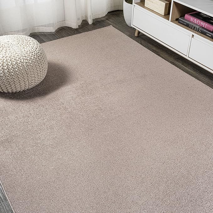 Eyely UES100J-9 Supersoft Haze Solid Low-Pile Indoor Area Rug Casual;Contemporary;Solid;Traditional, Bedroom, Kitchen, Living Room, Easy-Cleaning, Non-Shedding, 9 X 12, Brown