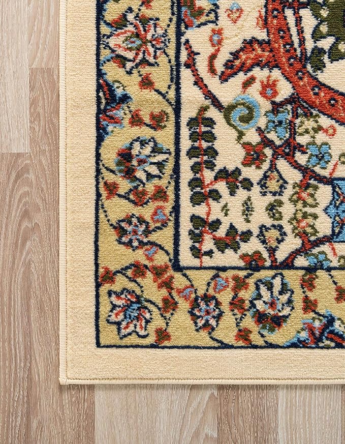 Unique Loom Espahan Collection Area Rug - Cape Cod (7' 10" x 10' Rectangle, Cream/ Black)
