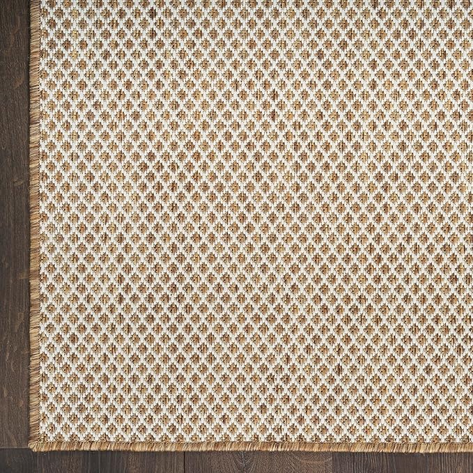Nourison Home Courtyard Jute Ivory 4' x 6' Area Rug - Easy Clean, Non Shedding, Bed Room, Living Room, Dining Room, Kitchen (4' x 6')