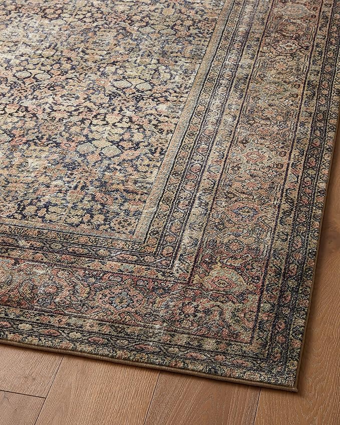 Loloi Amber Lewis Morgan Collection MOG-03 Denim/Multi 5'-0" x 7'-0" 38" Thick Area Rug feat. CloudPile, Neutral, Room Décor, Vintage Inspired, Livingroom, Bedroom, Dining Area