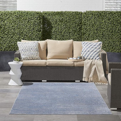 Nourison Home Nourison Essentials Blue Grey 5' x 7' Area Rug - Easy Clean, Non Shedding, Bed Room, Living Room, Dining Room, Kitchen (5' x 7')