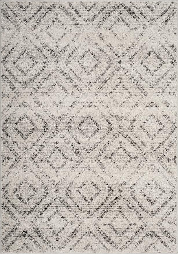 SAFAVIEH Adirondack Collection Area Rug - 5'1" x 7'6", Light Grey & Grey, Modern Diamond Distressed Design, Non-Shedding & Easy Care, Ideal for High Traffic Areas in Living Room, Bedroom (ADR131C)