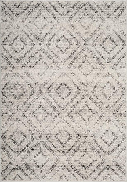SAFAVIEH Adirondack Collection Area Rug - 5'1" x 7'6", Light Grey & Grey, Modern Diamond Distressed Design, Non-Shedding & Easy Care, Ideal for High Traffic Areas in Living Room, Bedroom (ADR131C)