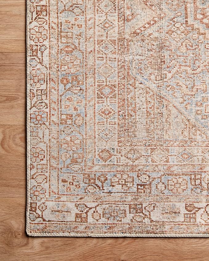 Loloi Chris Loves Julia Jules Collection JUL-04 Tangerine/Mist 8'-6'' x 11'-6'', .13" Pile Height, Area Rug