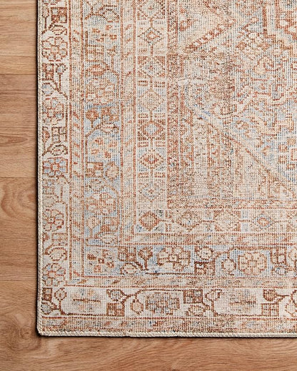 Loloi Chris Loves Julia Jules Collection JUL-04 Tangerine/Mist 7'-6'' x 9'-6'', .13" Pile Height, Area Rug