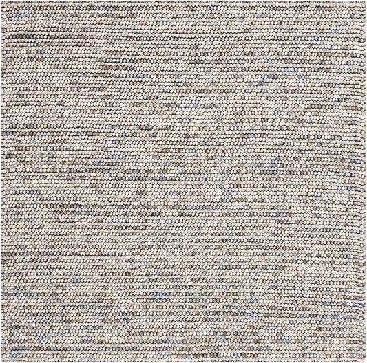 Safavieh Natura Collection Accent Rug - 3' Square, Ivory & Multi, Handmade Wool Blend, Textured Design, Ideal for Living Room, Bedroom, Dining Space (NAT620D)