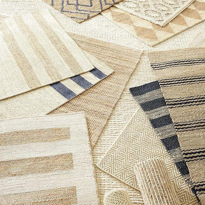 Dash and Albert Cocchi Handwoven Wool Rug, 7.5 X 9.5 Feet, Neutral Geometric Pattern - Premium Luxury Hotel Quality Soft Breathable Hypoallergenic Machine Washable Easy Care All Season Comfortable
