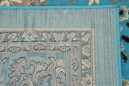 Unique Loom Sialk Hill Collection Area Rug - Washington (8' Square Turquoise/Black)