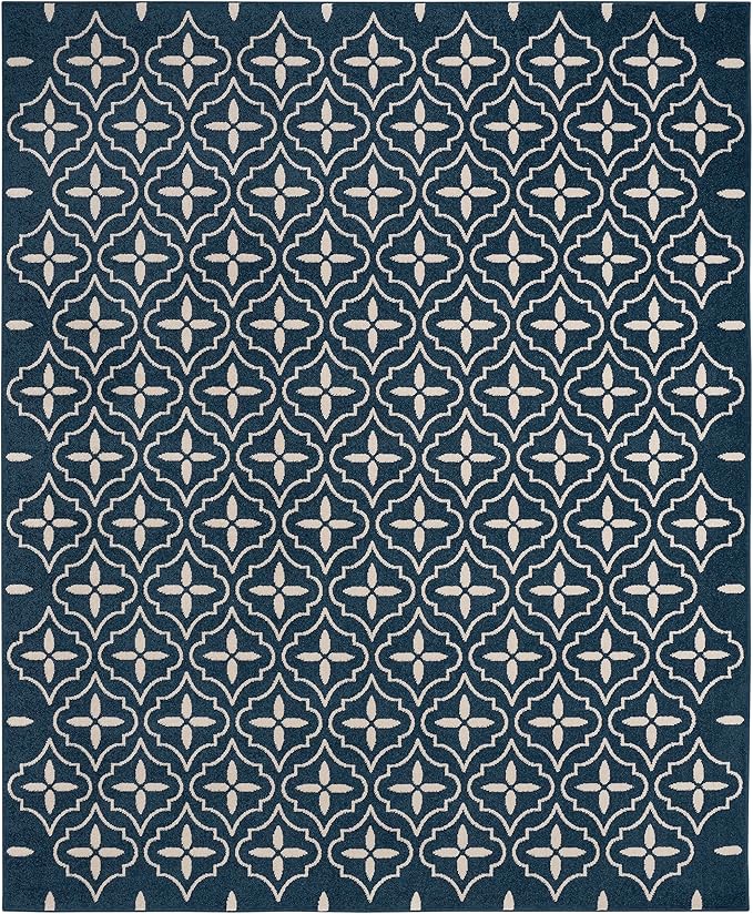 Nourison Home Nourison Essentials Navy Ivory 8' x 10' Area Rug - Easy Clean, Non Shedding, Bed Room, Living Room, Dining Room, Kitchen (8' x 10')