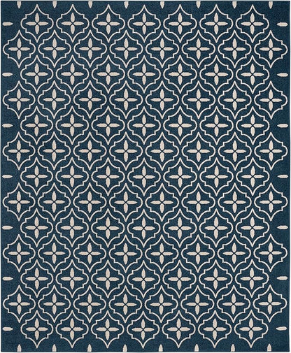 Nourison Home Nourison Essentials Navy Ivory 8' x 10' Area Rug - Easy Clean, Non Shedding, Bed Room, Living Room, Dining Room, Kitchen (8' x 10')
