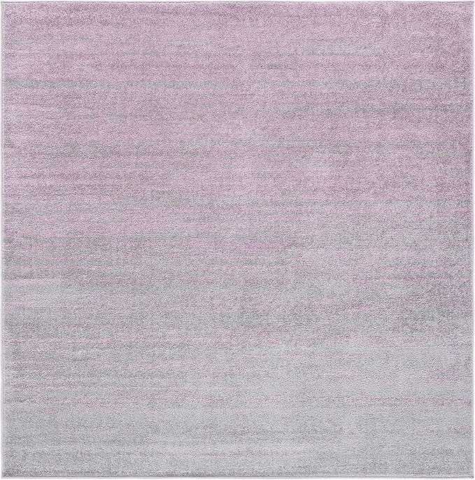 SAFAVIEH Adirondack Collection Area Rug - 6'7" Square, Purple & Green, Modern Ombre Design, Non Shedding & Easy to Clean, Ideal for Living Room, Bedroom, Office, Dining Space (ADR113V)