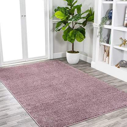 JONATHAN Y Haze Solid Low-Pile Light Purple Indoor Area Rug 8x10, Coastal,Bohemian,Minimalist,Classic, Easy-Cleaning for Living Room,Bedroom,Kitchen,Pet Friendly,Non-Shedding (SEU100R-8)